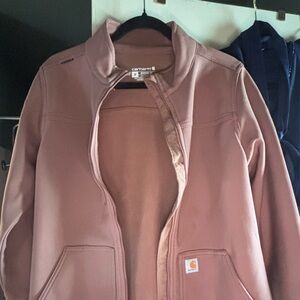 Carhartt; WOMEN'S RUGGED FLEX® PEAK BONDED FLEECE SCRUB JACKET medium in tan